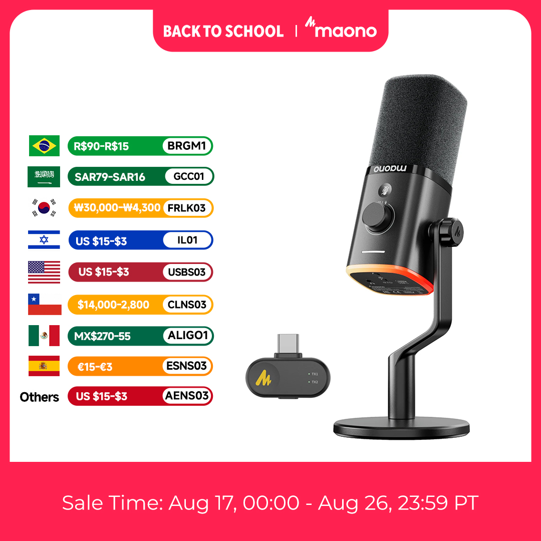 Pc Gaming Live Streaming - Microphone dynamique sans fil USB MAONO