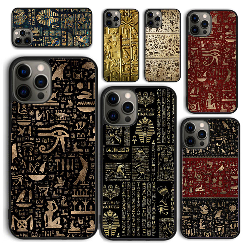 Pc Gaming Egypt - Coque de téléphone hiéroglyphique égyptien antique,