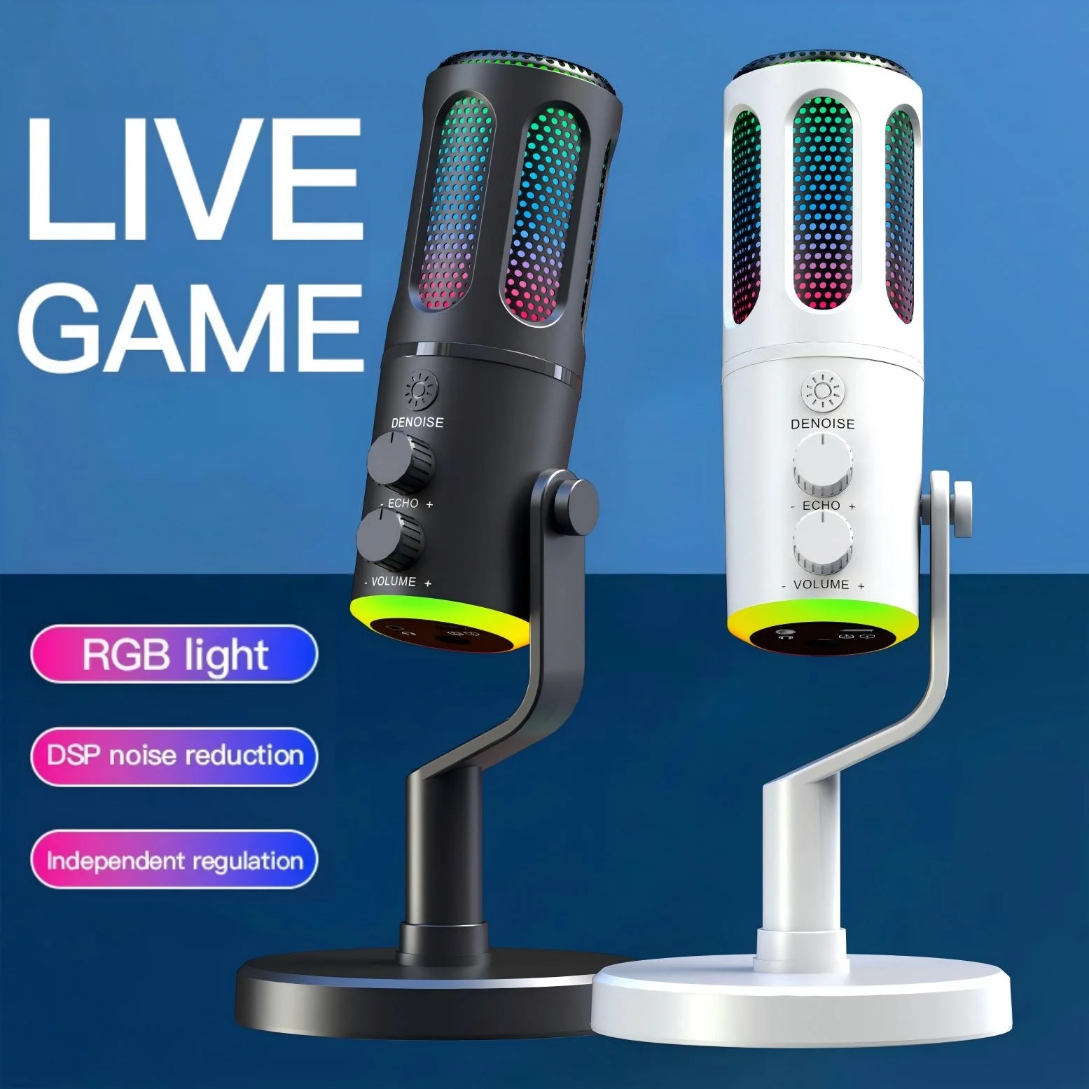 Pc Gaming Live Streaming - Microphone de jeu professionnel avec support,