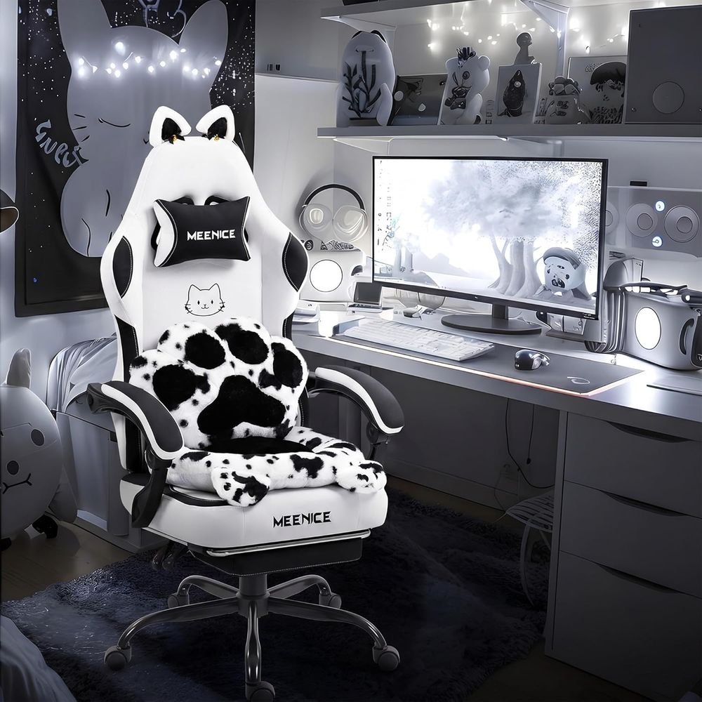 Pc Gaming Girl - Chaise de jeu mignonne avec oreilles