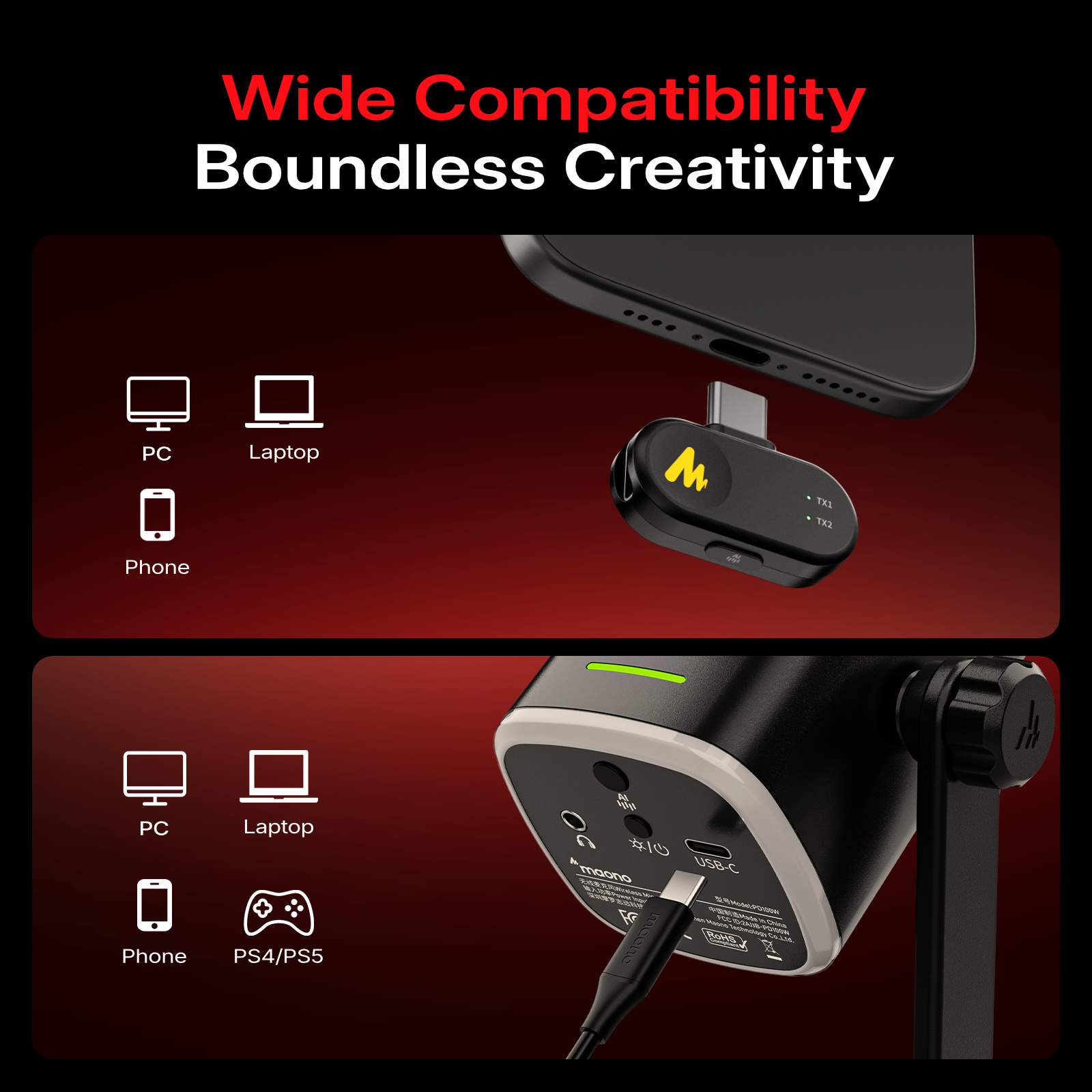 Microphone dynamique sans fil  - Pc Gaming Live Streaming avis et prix