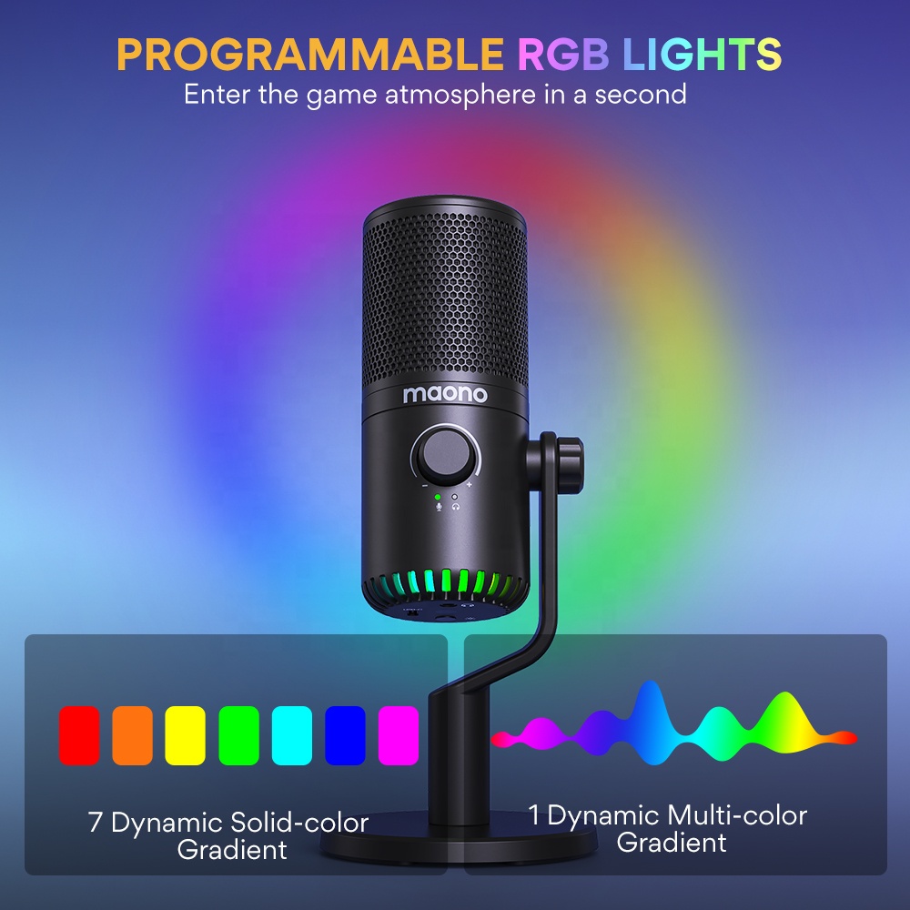 Microphone de jeu RGB programm - Gaming Microphone avis et prix