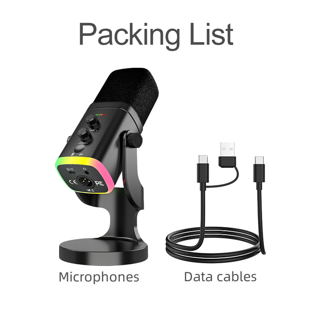Microphone de jeu RGB, Microph - Pc Gaming Live Streaming avis et prix