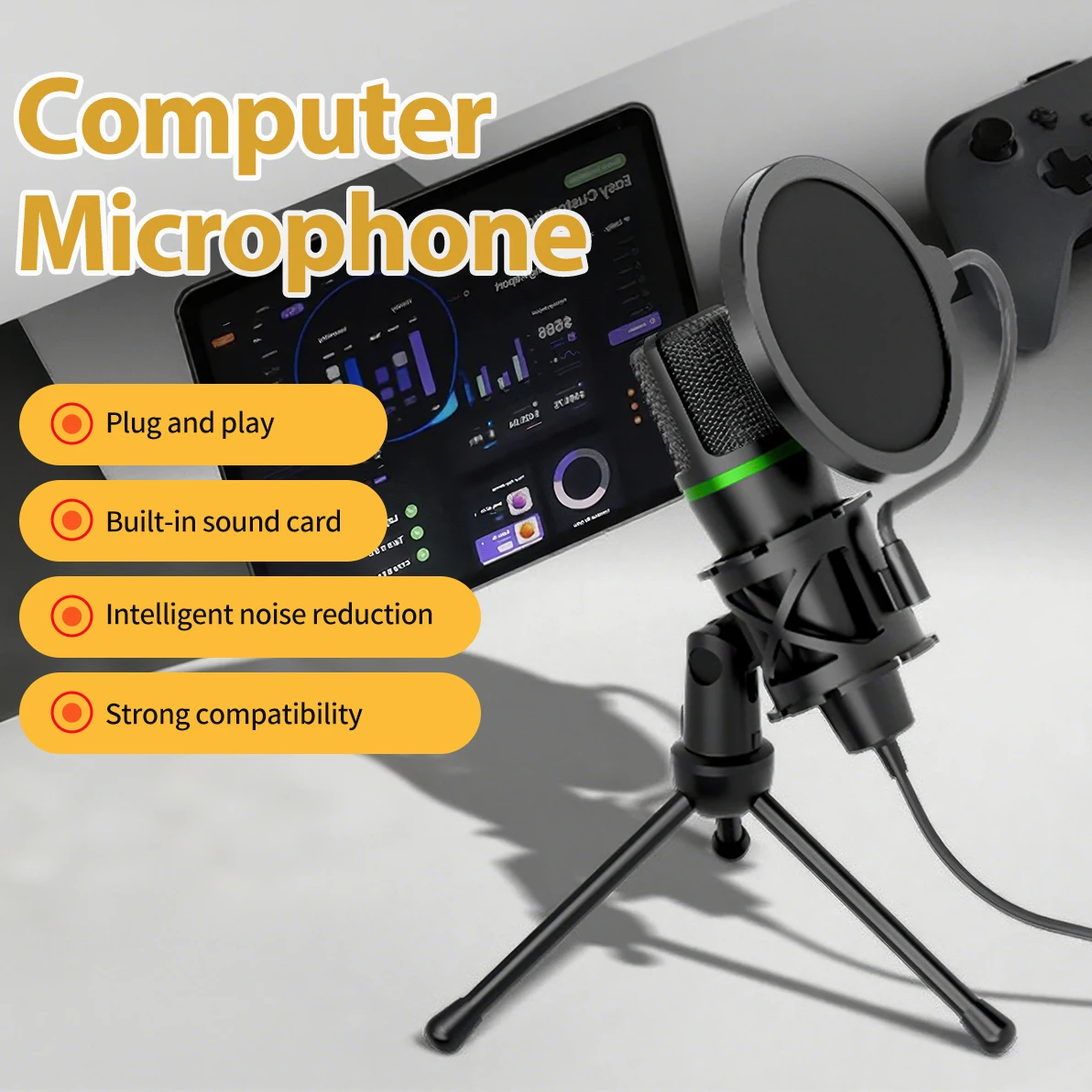 Microphone à condensateur USB  - Pc Gaming Live Streaming avis et prix