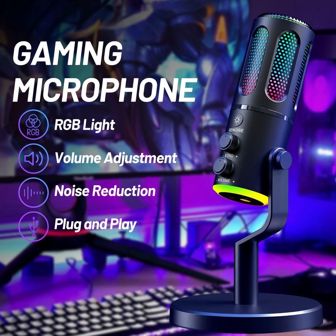 Microphone de jeu USB SU8 pour - Pc Gaming Live Streaming avis et prix