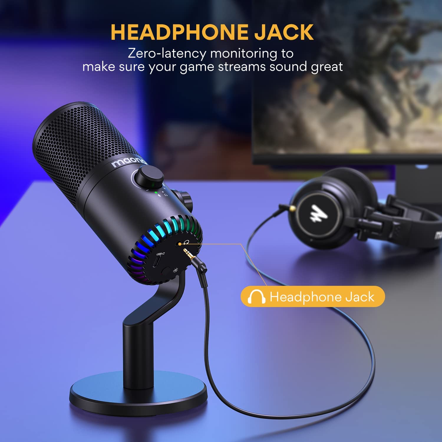 Microphone de jeu Maono DM30 a - Gaming Microphone avis et prix